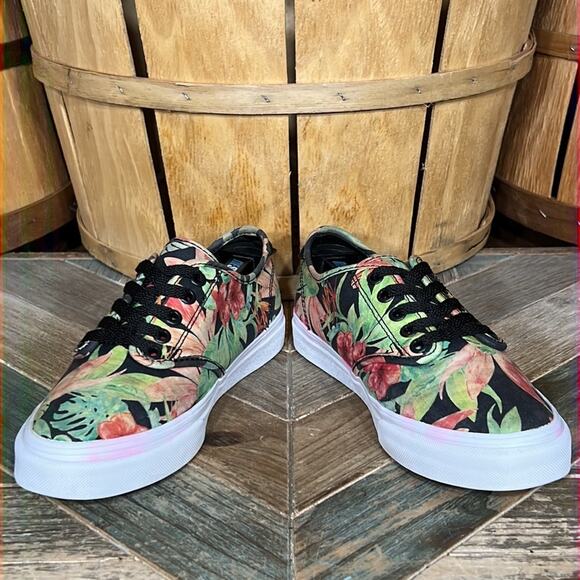 Vans Authentic Low Birds Of Paradise Floral Tropical Canvas Sneaker Women Size 6 - Picture 7 of 11